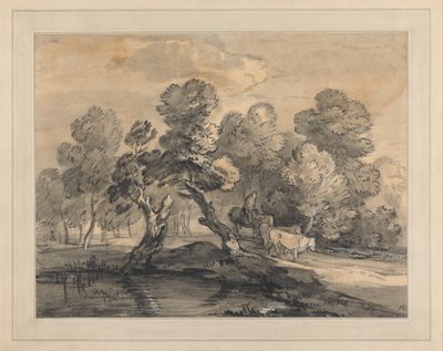 Paisaje Boscoso con Pastor y Vacas de Thomas Gainsborough